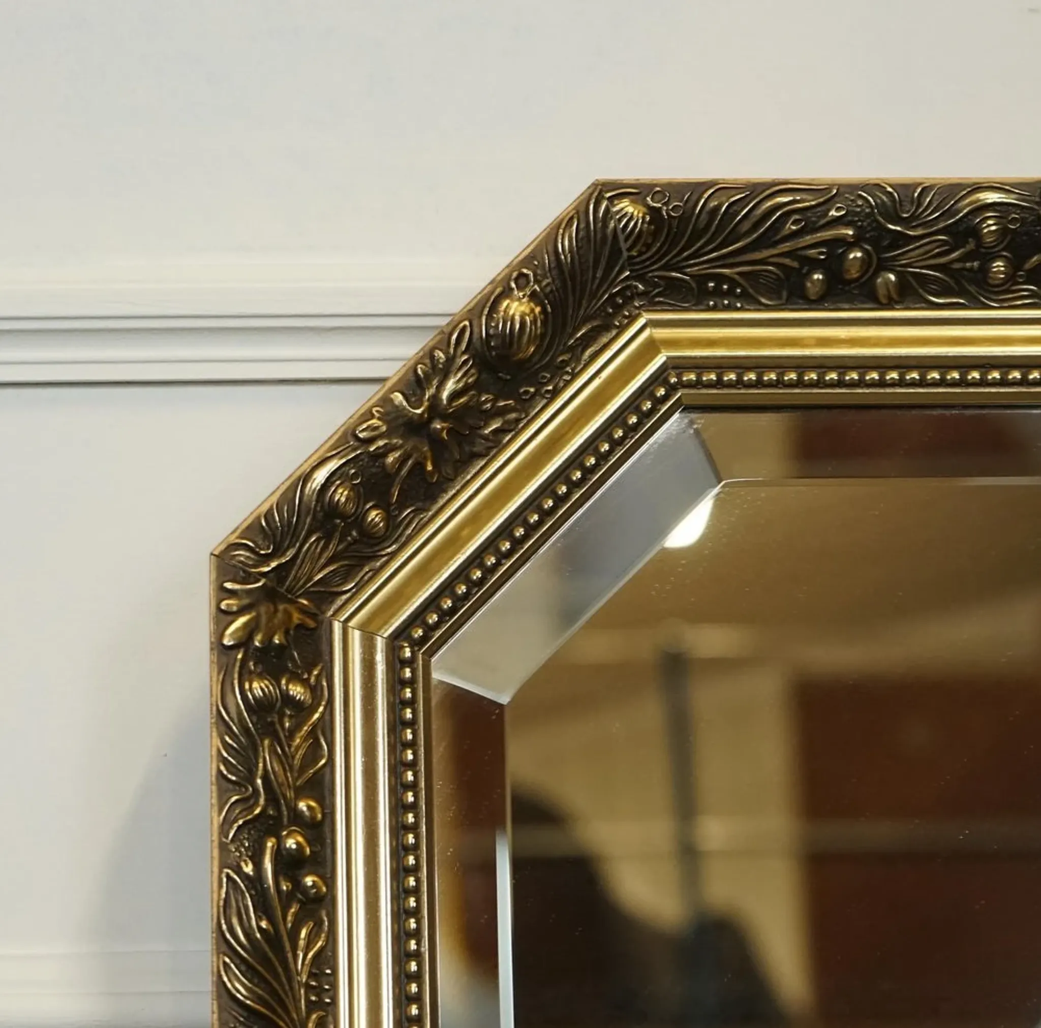 Vintage Wall Mirror Ornate with Sculpted Details
