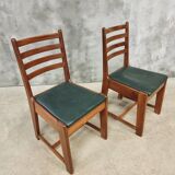 2 Bas van Pelt designer dining room chairs in walnut, 1930s