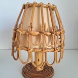 Pair of vintage bamboo lamps