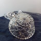 7 luminous crystal bowls, for dessert, fruit salads, vintage