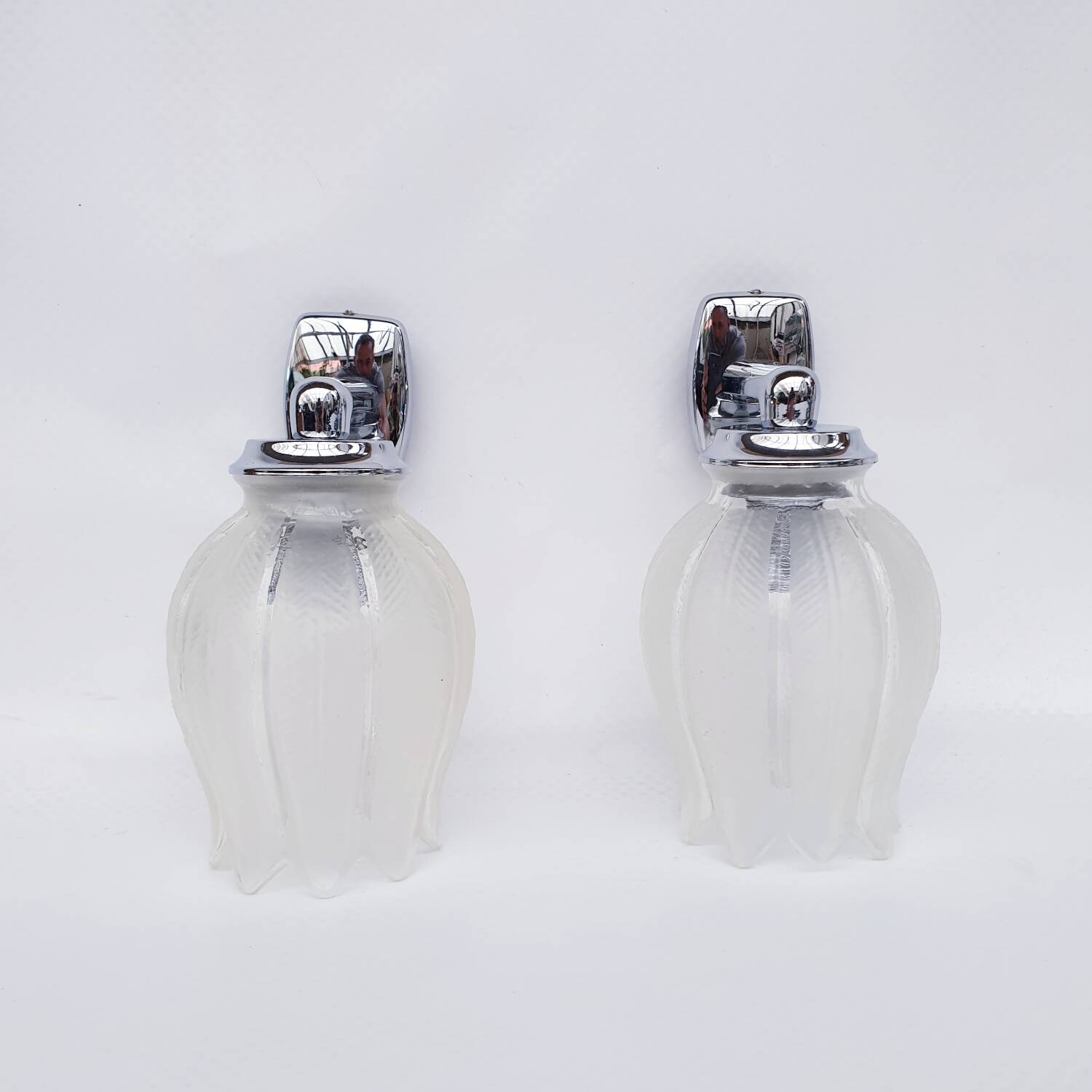 Antique glass wall lights