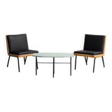 Set due poltrone tavolino legno metallo anni ’60 vintage modernariato