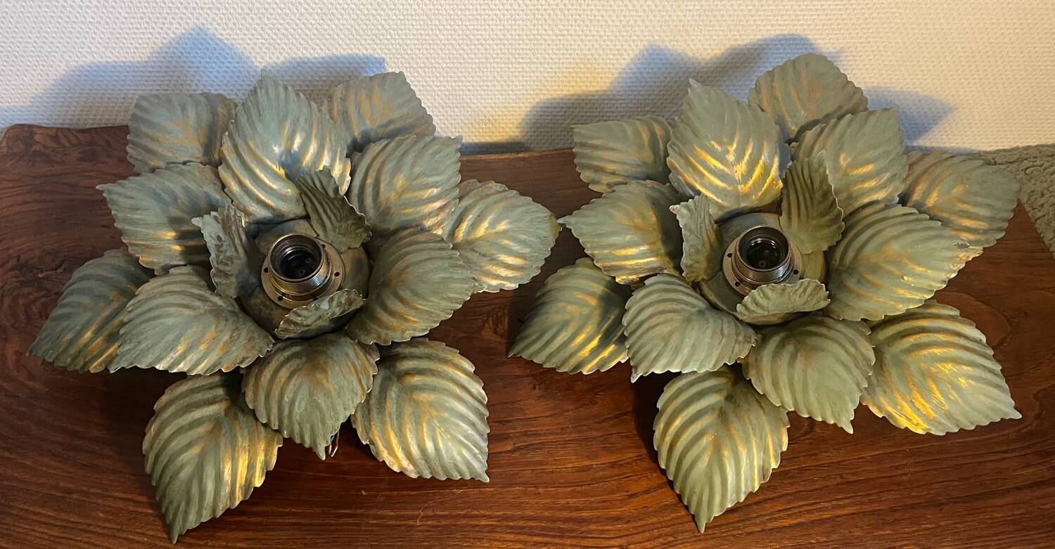 Pair of Masca flower wall lights