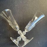 6 Saint Louis champagne flutes cut Lozère service stamped