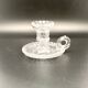 Candle holder with cup and handle in worked glass