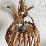 Louis Sognot vintage rattan wall lamp