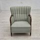 1960s, Danish armchair, light blue furniture fabric, beech wood.