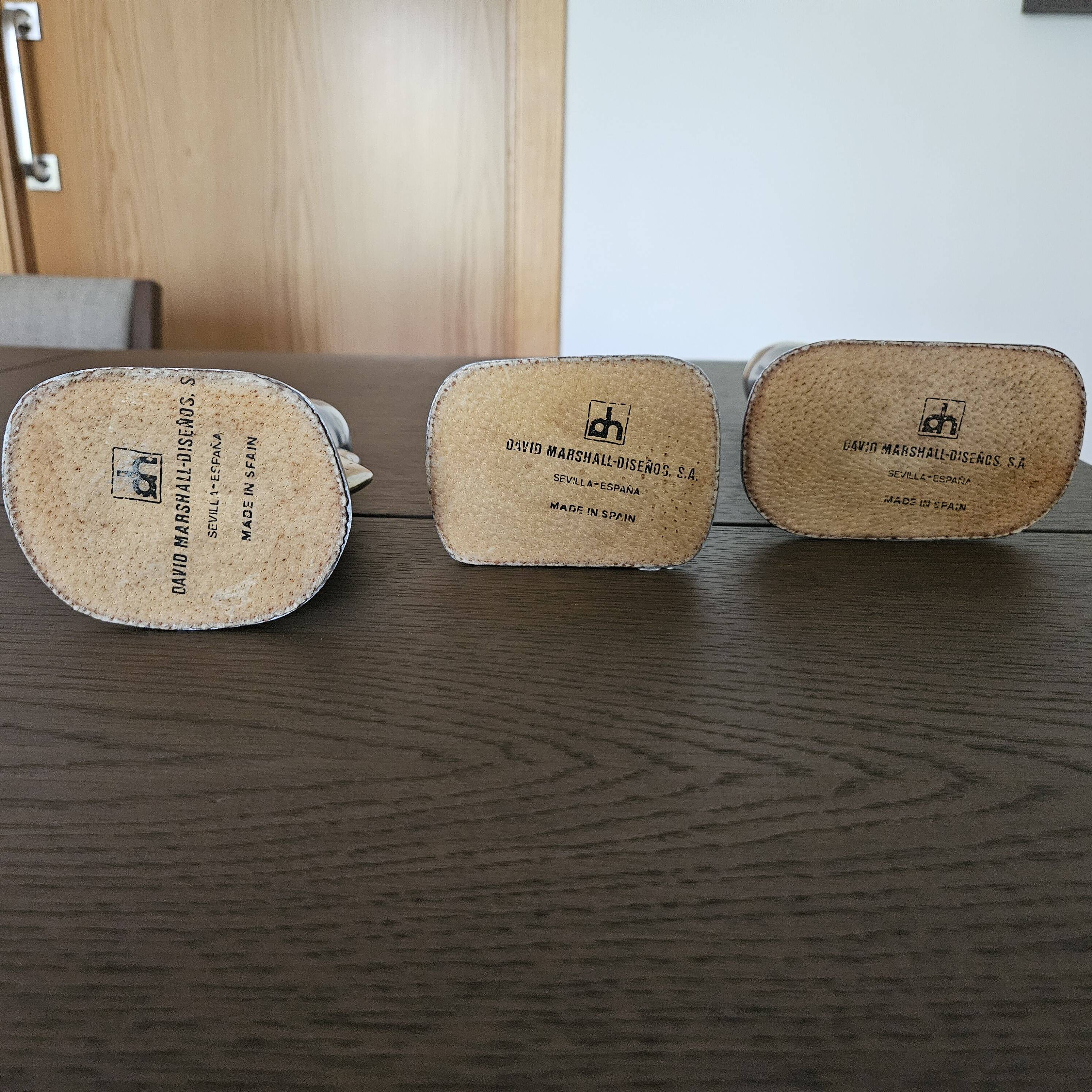 Trio candelabra - monumental platter - brutalist - David Marshall