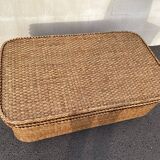 Coffee table braided rattan chest