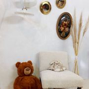 Fauteuil chauffeuse tissu bouclettes