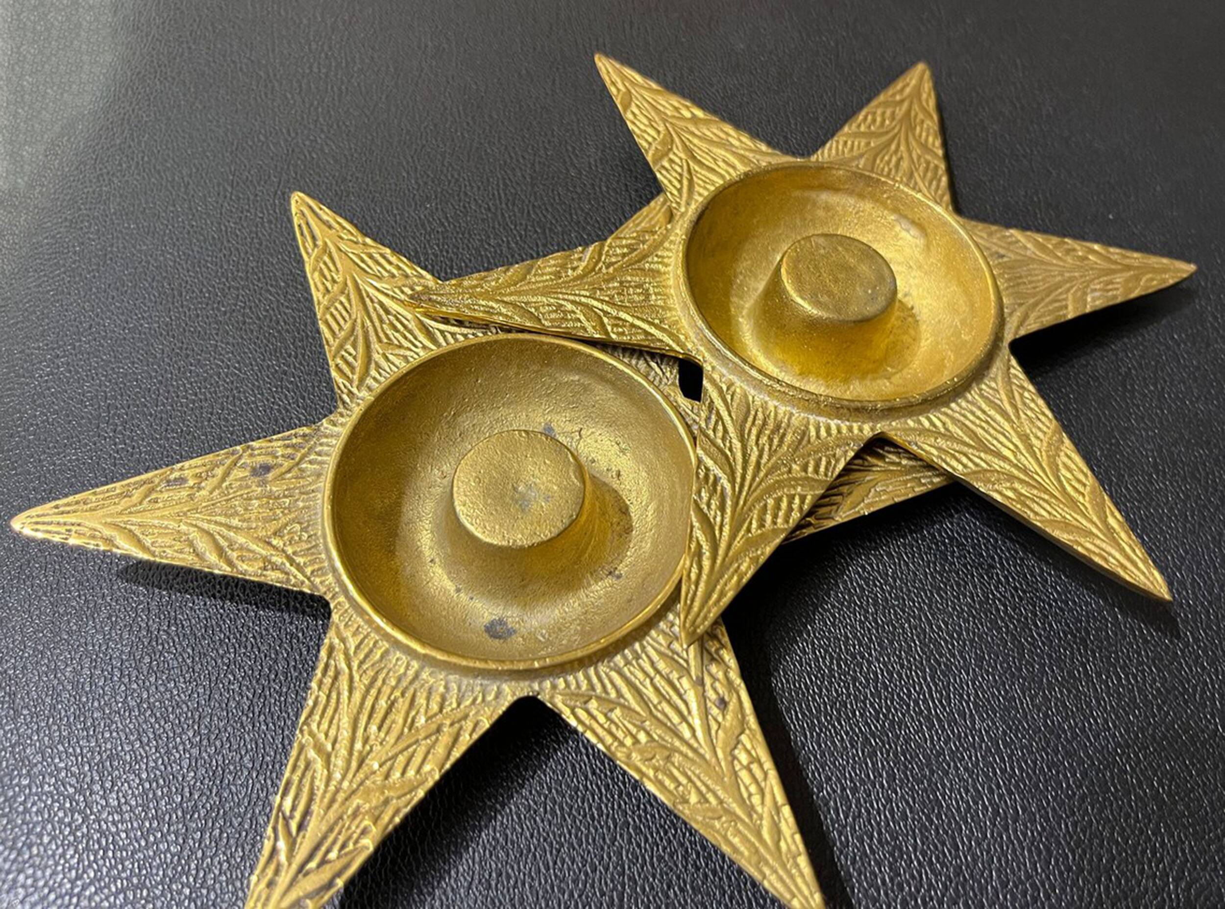 Vintage 2 Piece Ashtray Set Star Design