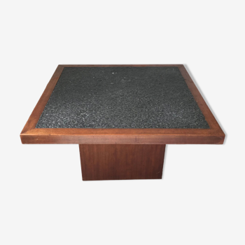 Table basse carrée en granit, circa 1980