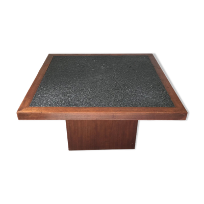 Table basse carrée en granit, circa 1980