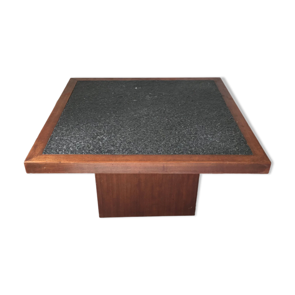 Table basse carrée en granit, circa 1980