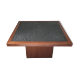 Table basse carrée en granit, circa 1980