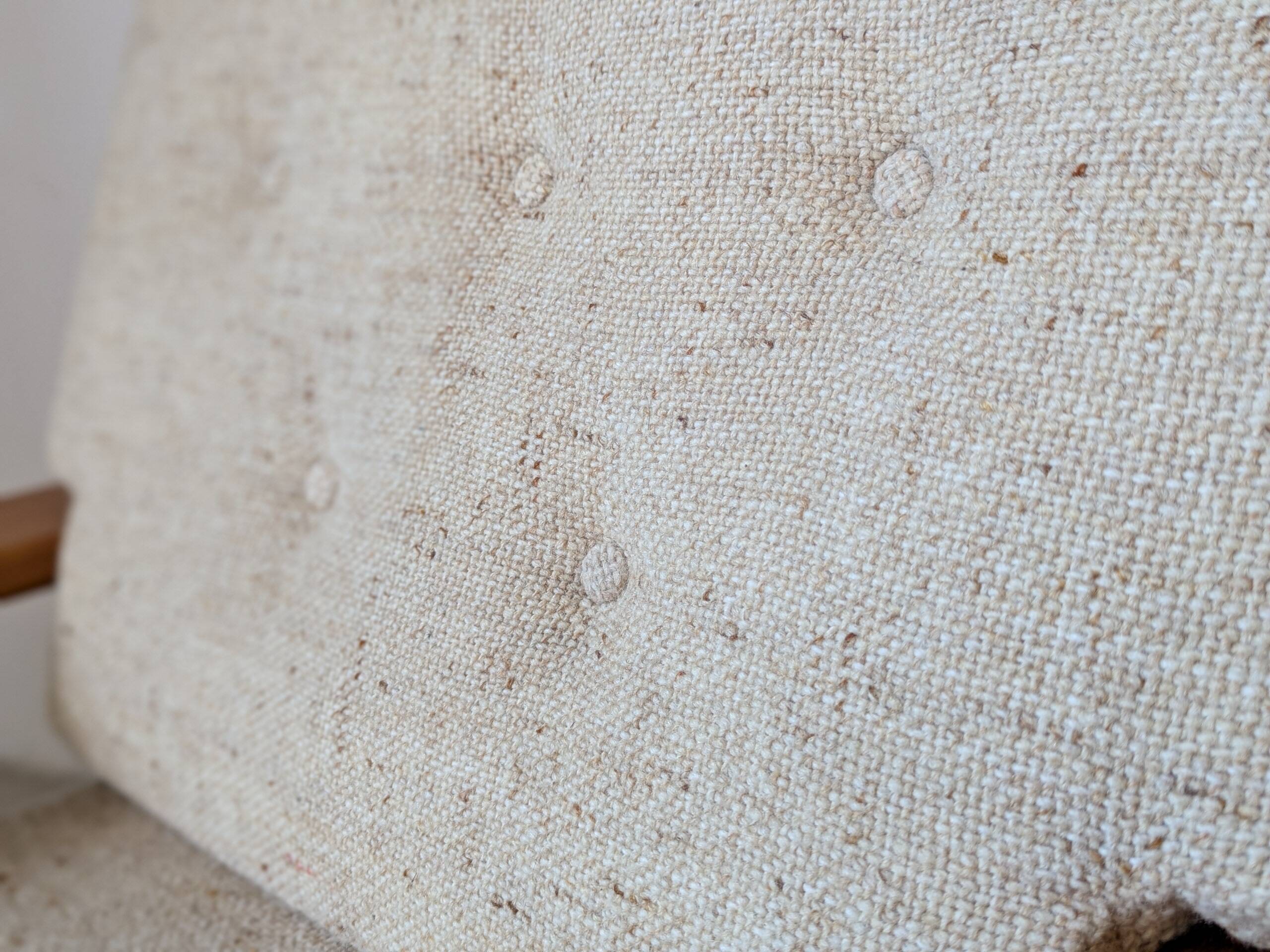 Teak and wool armchair