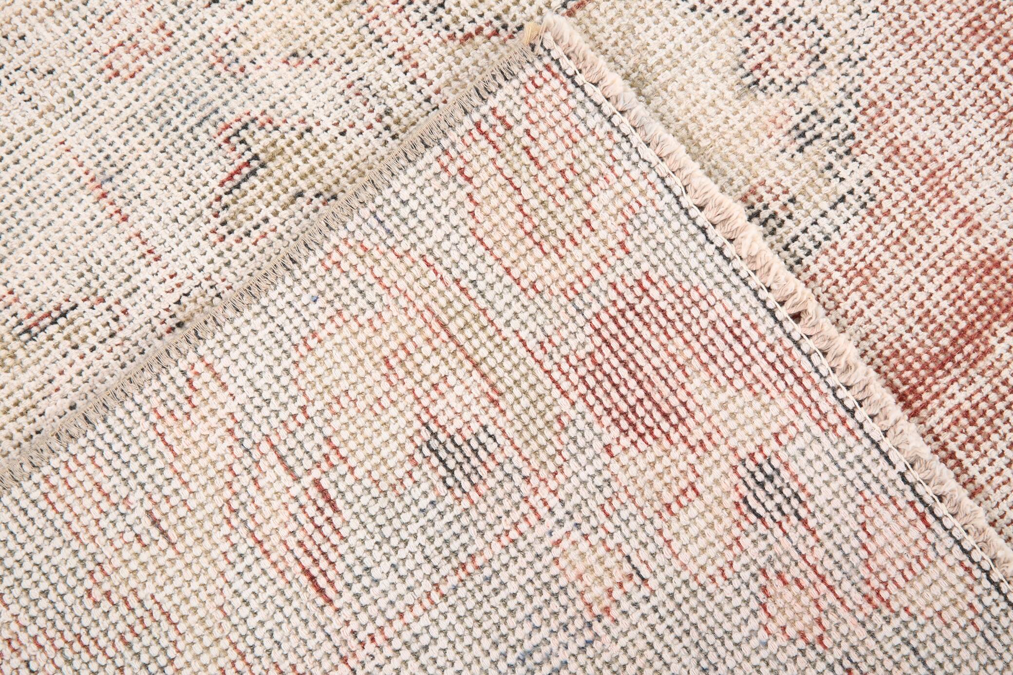 3x6 Rug For Laundry Room Red Beige Antique Vintage Rug, 110x193Cm SK 2797