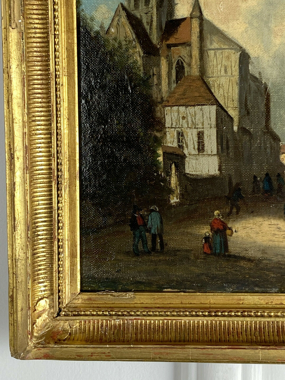 Oil on panel table from the early 19th century