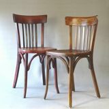 2 wooden bistro chairs 1950, Fischel, Baumann