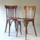 2 chaises bistrot bois 1950, Fischel, Baumann