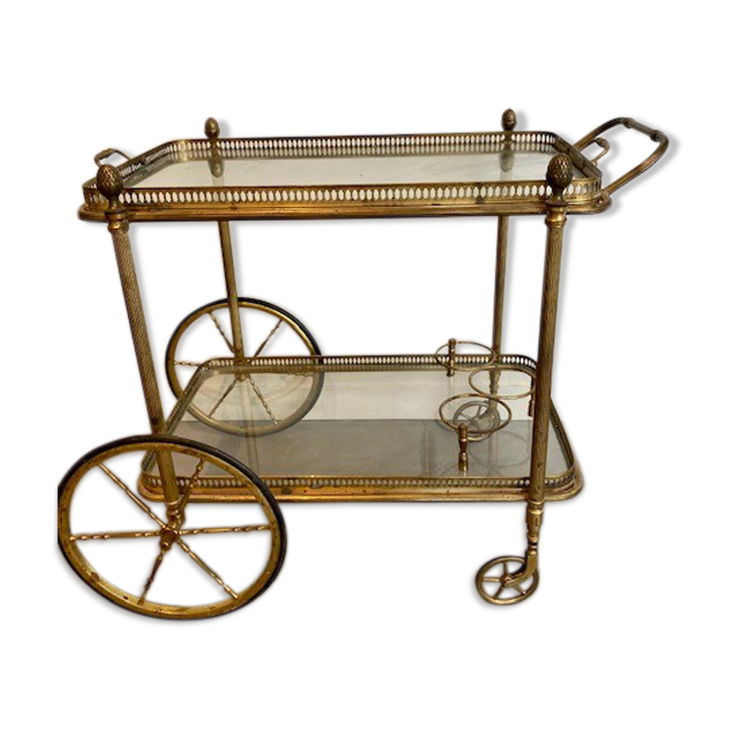 Vintage golden rolling trolley