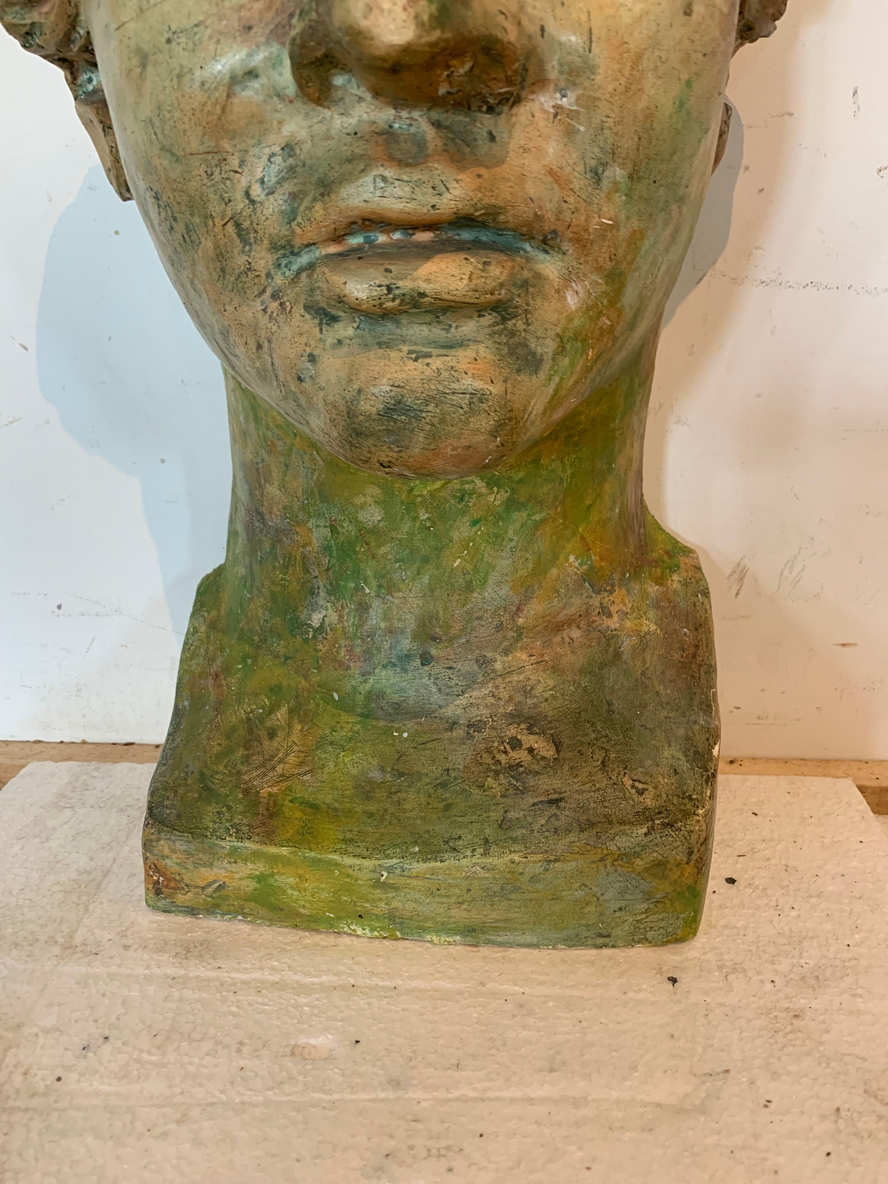 patinated hollow plaster sculpture "Bust of a goddess" XX century