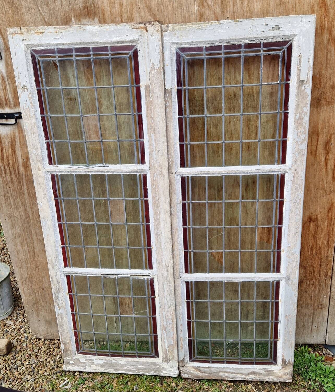 Pair of stained glass windows