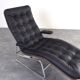 Bauhaus Leather and Chrome Model Fenix Chaise Longue by Sam Larsson for Dux