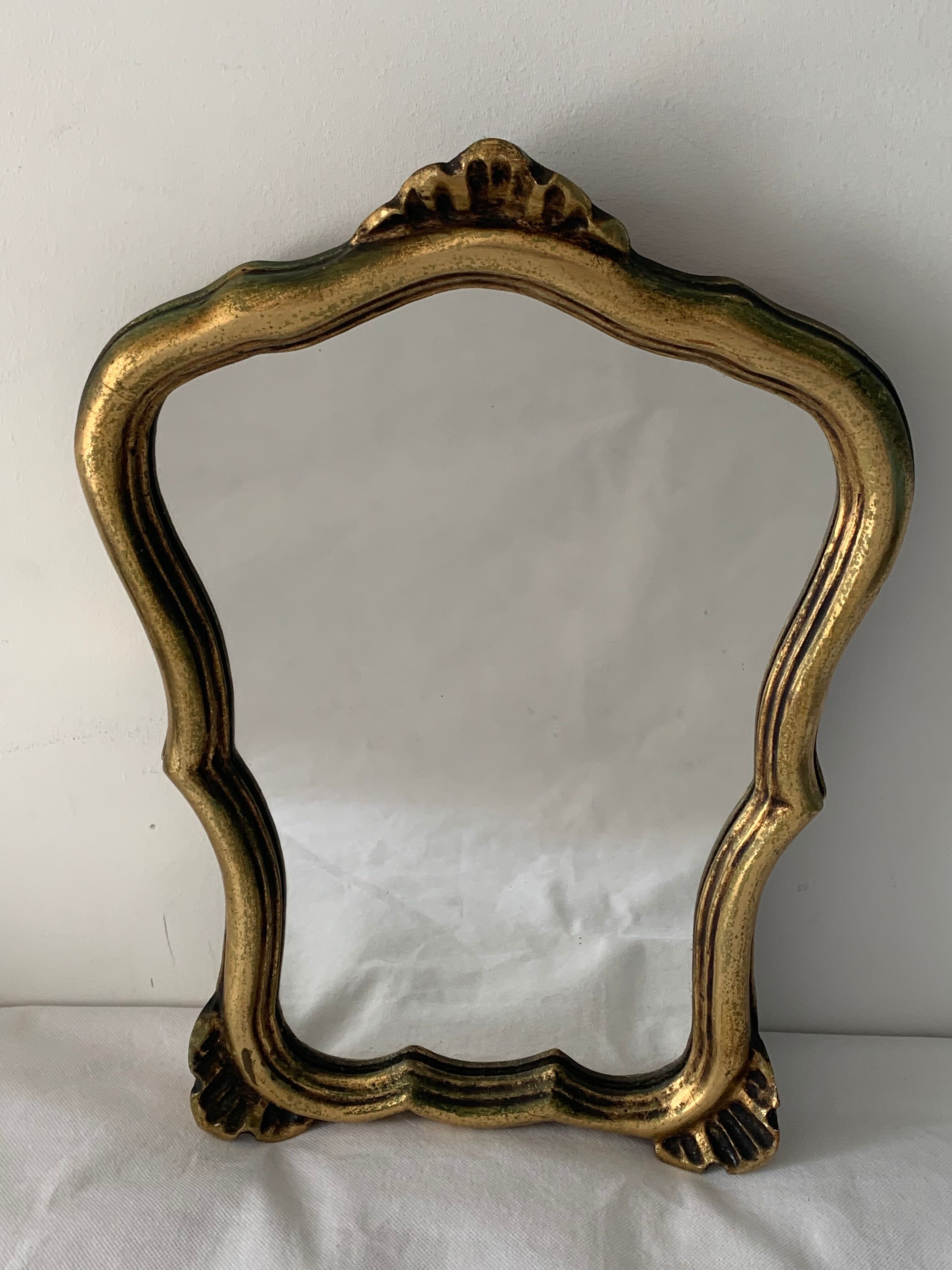 Old mirror in gilded wood 40 x 30 cm