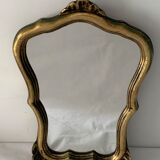 Old mirror in gilded wood 40 x 30 cm