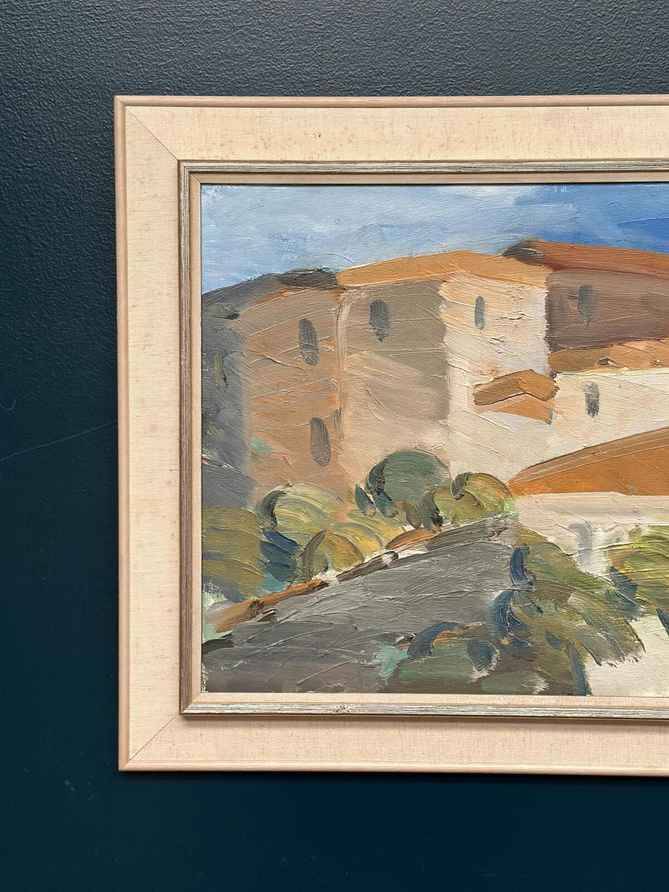 Original Swedish Oil On Canvas – “Cityscape” By Sven‑Erik Markhed