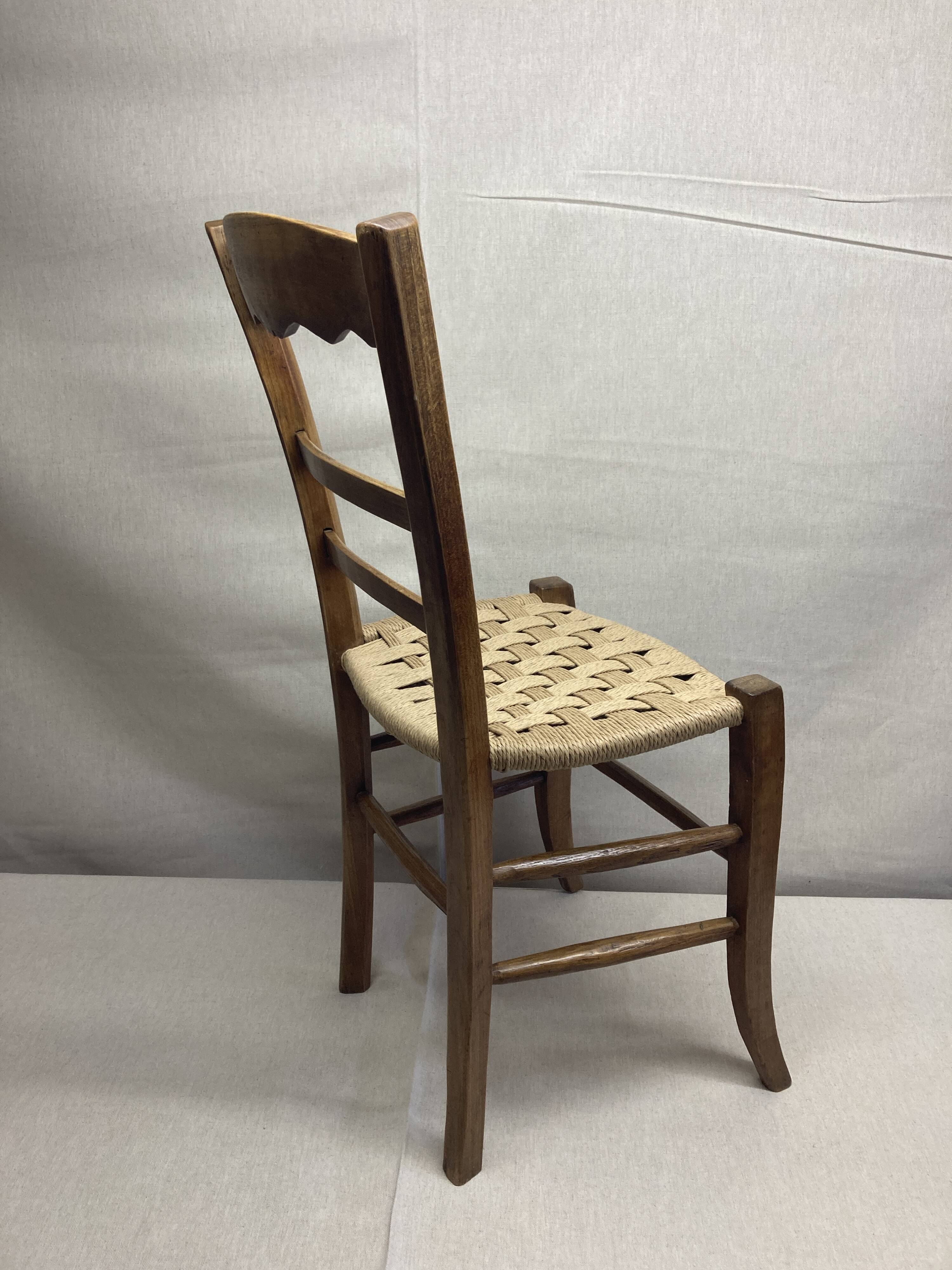 19th-century peasant chair restored – handmade Danish cord weaving