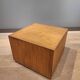 Set of two modernist cubes / side tables or stools in walnut.