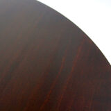 Table basse ronde en bois restaurée, Tchécoslovaquie, années 1970
