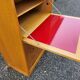 Old vintage rattan oak secretary desk bookcase