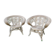 Pair of vintage rattan peacock armchairs