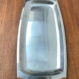 Danish stainless steel and teak plateau from the mid-century of Lundtofte, Denmark, 1960s.