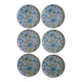 Series 6 Coraline plates in vintage melamine Rumilly France