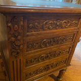Solid wood desk and green leather writing pad