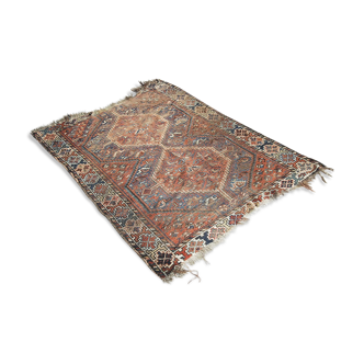 Tapis shiraz tissé à la main persan antique, années 1850 - 150x110cm