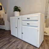 Low sideboard mado with 2 drawers and cupboard with shelf White