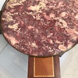 Table in wood, pink breo marble Louis XVI style
