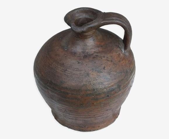 Cruche en terre- poterie d'art populaire ancienne