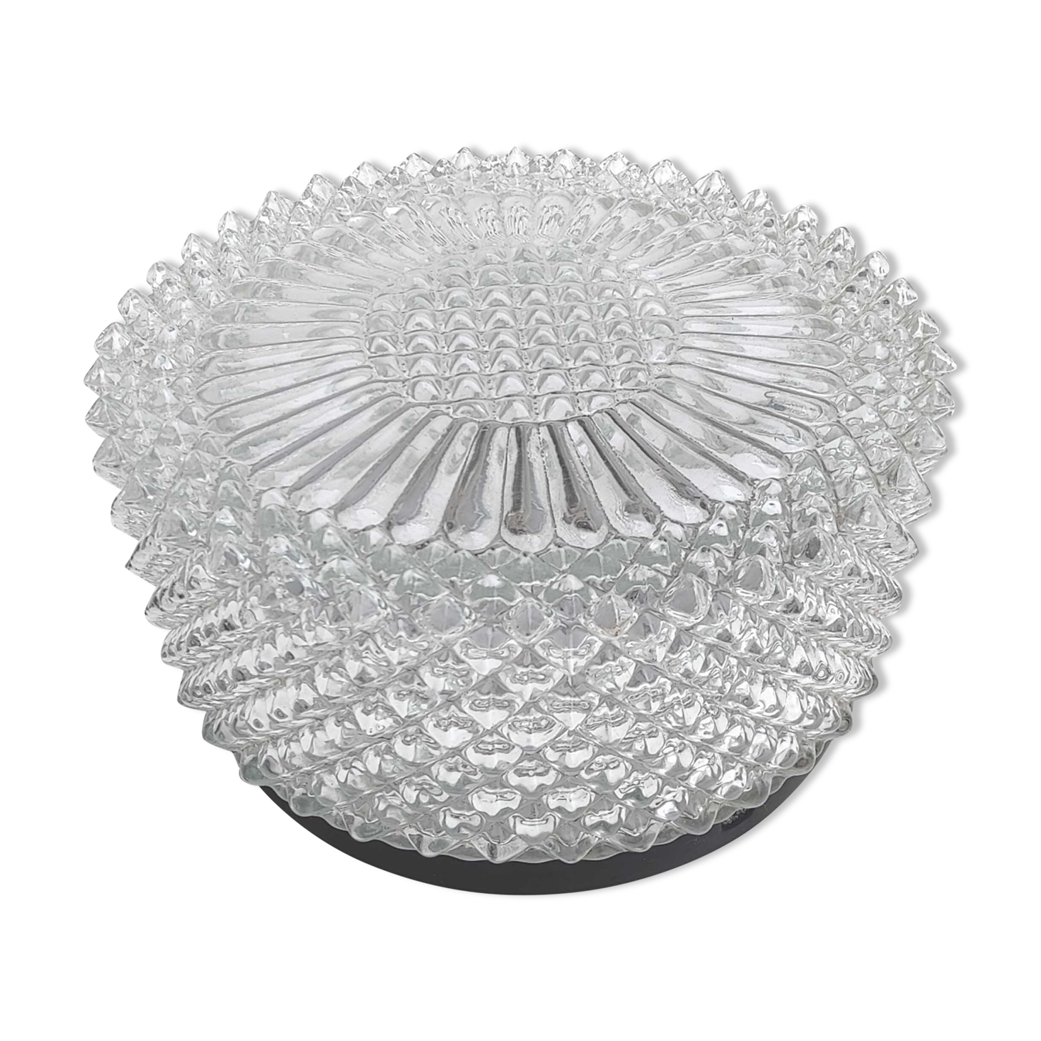 Vintage ceiling lamp molded glass