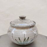 Covered enameled earthenware pot