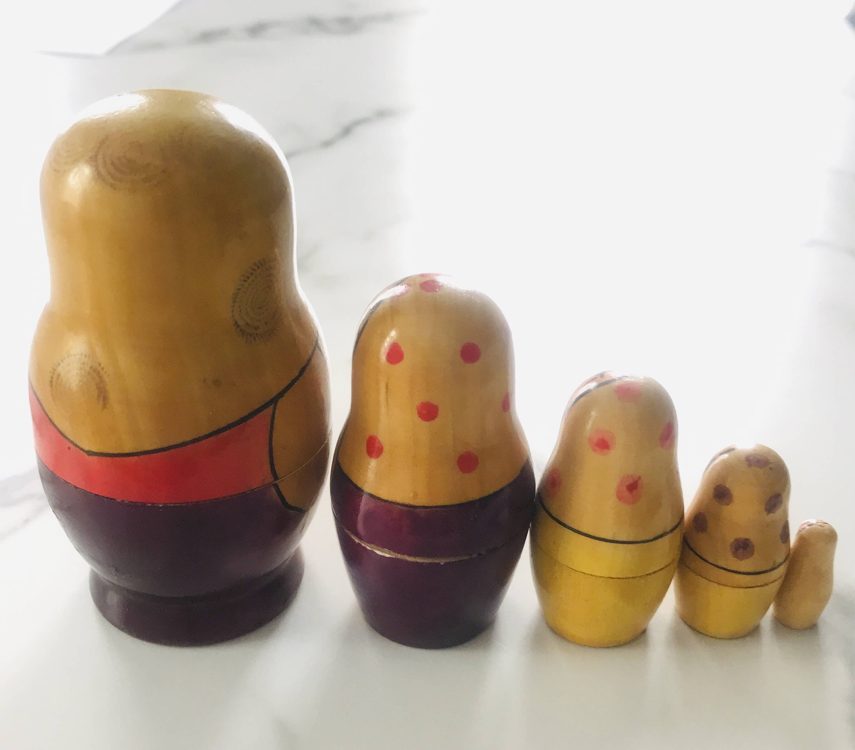 Traditional vintage Russian dolls or Matryoshkas