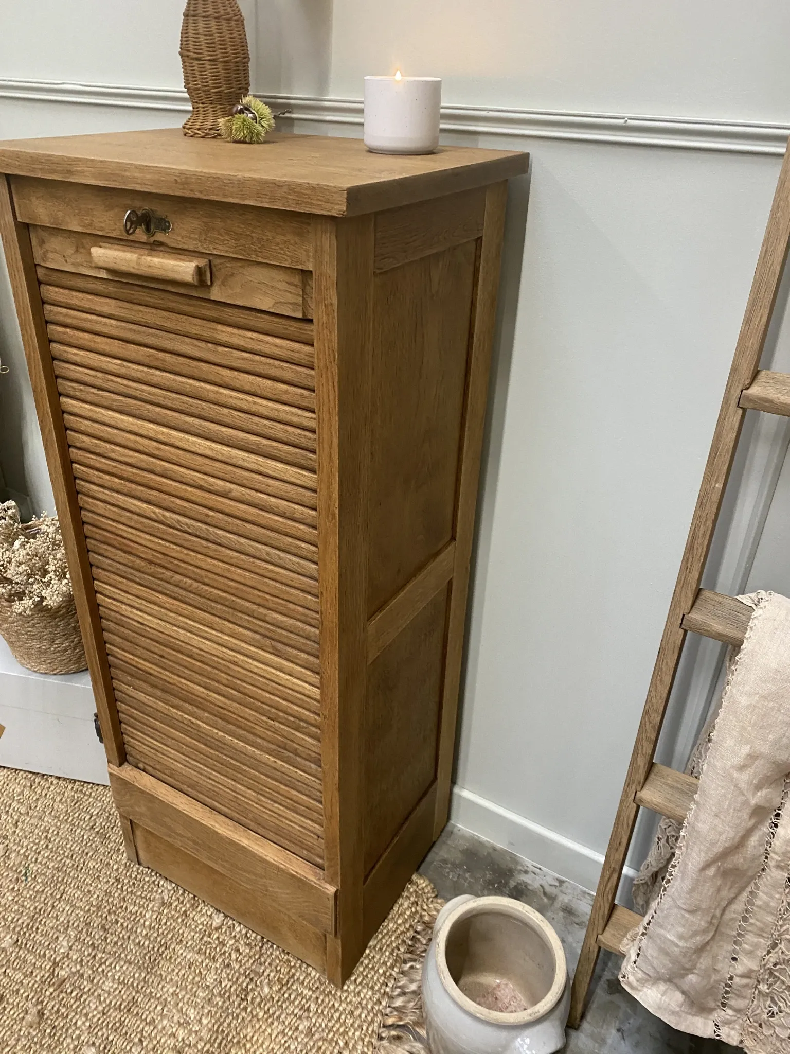 oak curtain furniture / filing cabinet