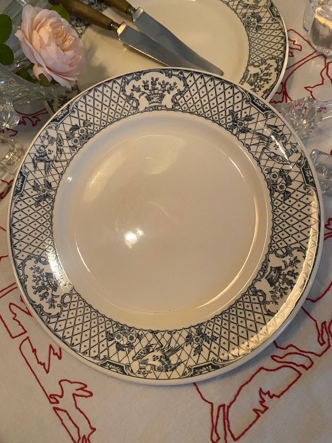 Set of 2 Mason's ironstone dinner plates