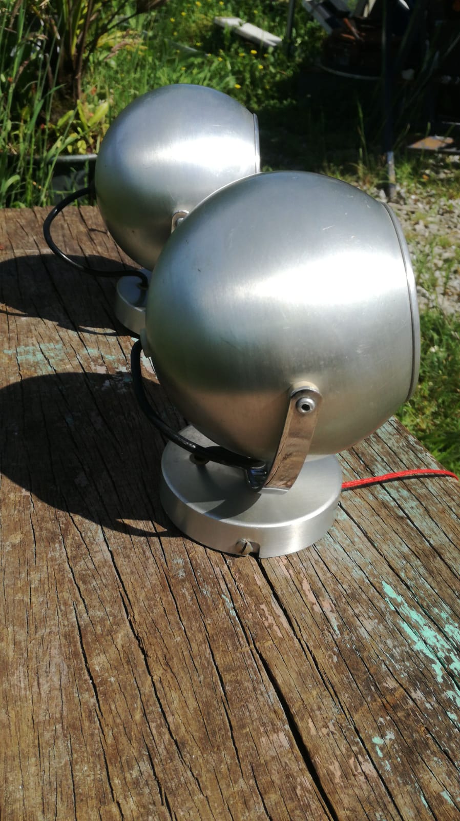 Pair of vintage eyball sconces