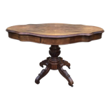 Violin table Pedestal table Napoleon III in walnut